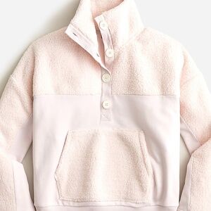 J. Crew Teddy Sherpa Button-Front Sweatshirt